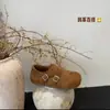 Sapatos Birkenstock Estilo Retrô Camurça Slip-On Forrados com Lã para Mulheres 2026 Inverno Novo Fivela Estilo Britânico Sapatos de Algodão Loafers Quentes