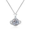 Colar de Prata Esterlina 925 Planeta Sonhador Moda Feminina Pingente de 1 Quilate Corrente Atacado Joias de Moissanita Fornecimento Transfronteiriço