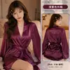 Flor Amor Mar Gelo Seda Sexy Estilo Puro Desejo Pijama Feminino Estilo Japonês Cor Sólida Camisola Roupas de Casa Sem Alça A007W