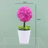Planta Verde Simulada Personalizada en Maceta Árbol Pequeño de Escritorio Adornos de Bola Decoración de Escritorio de Oficina Plantas Verdes Artificiales Flor Falsa Bonsái