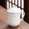 Taza de cerámica para hotel, regalo para el hogar, taza de té para reuniones de oficina con tapa, taza con logotipo
