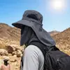 Protetor Facial de Verão para Exterior, Touca de Pescoço, Chapéu de Sol com Aba Larga Anti-ultravioleta para Homens e Mulheres, Chapéu de Malha para Ciclismo, Pesca, Montanhismo
