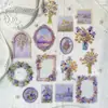 Paquete de Pegatinas PET Momo Lámina Dorada, Diseño Floral al Óleo, Estilo Artístico Retro, Decoración para Diario DIY, Collage para Guka