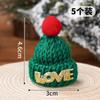 Decoración para Pastel de Navidad 2026 Mini Gorro de Pompón Hilo Rojo y Blanco Bufanda Pequeña Adorno Superior de Vela de Fresa