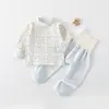 Ropa para Bebé Primavera y Otoño Algodón Set Clase A Cintura Alta Protección de Barriga Ropa de Otoño y Pantalones Set Separado Ropa para Casa Pijama