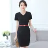 Vestido profesional temperamento femenino nueva joyería salón de belleza etiqueta de cosmetóloga ropa de trabajo uniforme femenino manga corta femenino
