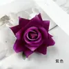 Rosas de terciopelo artificiales de cuatro esquinas de colores Decoración de cabeza de coche de boda DIY Adorno pequeño Decoración de caja de regalo Flores artificiales