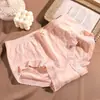 Calcinha feminina de renda sem costura cintura média, calcinha de menina com levanta bumbum, confortável, respirável, antibacteriana de artemísia, roupa íntima feminina
