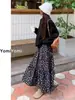 Falda floral favorecedora para figura tipo pera en mujeres, talla grande de verano, cintura alta, adelgazante, estilo suave, falda larga línea A