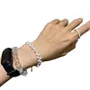 Pulsera de tallo de trigo de perlas de agua dulce, atmosférica, natural y de alta calidad