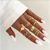 Joyería para Manos Popular Transfronteriza Europea y Americana Anillo Articulado Hueco con Diamante Accesorios Anillo para Mujer Estrella Luna Ópalo