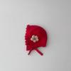 Chapéu de Bebê Qiu Nan Outono e Inverno Bolsa de Bebê Feminina Touca Acolchoada Quente com Proteção para Orelhas Gorro de Tricô para Menina