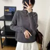 Estilo Coreano Simple Estilo Commuter Otoño e Invierno 2026 Nuevo Suéter de Punto Básico Abotonado de Cuello Alto Suéter Pulóver Holgado para Mujer Tendencia