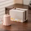 Taza de Cerámica Creativa y Elegante con Filtro Separador de Té y Tapa, Adecuada para Preparar Té, un Regalo Navideño para Mujeres, Regalo de Empresa