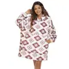 Manta de TV Cálida de Invierno Manta Perezosa Casual Estampado de Vaca Leopardo Blanco y Negro Sudadera Pijama Ropa para el Hogar