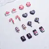 Série de Natal Decorações para Nail Art de Sobremesa Strass de Resina Estilo Festivo de Ano Novo Acessórios para Unhas Pirulito Bolo de Chocolate