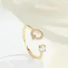 26 Letras del Alfabeto Inglés Anillo Abierto Microincrustado de Circonita Anillo de Cobre Chapado en Oro Estilo Europeo y Americano Venta Caliente Transfronteriza Personalizable