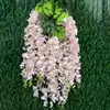 Cipó Artificial de Flor Violeta para Teto, Decoração Densa para Casamento Interno, Cipó Artificial de Flor Plástica Universal, Flor Artificial