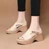 2026 Sandalias de Verano para Mujer con Abertura en la Punta Tipo Boca de Pez, Suela Gruesa y Tacón de Cuña, Calzado de Exterior de Moda para Aumentar la Altura, Chanclas para Mujer