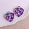 Colgante de Corazón Transparente de Colores Facetado Estilo Europeo y Americano Colgante para Collar Pendientes Llavero Accesorios de Joyería para DIY