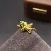Anillo de Esmeralda Natural Transfronterizo Accesorios de Piedras Preciosas Nicho Gama Alta Joyería de Plata 925 3*3 Moda Venta Directa de Fábrica