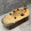 Mesa de Té de Madera de Alcanfor Talla de Raíz Madera Maciza Mesa de Café Pequeña Estilo Shaji B&B Sala de Estar Ventana Saliente Tatami Mesa Pequeña