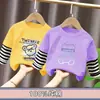 Camiseta de manga larga para niño, algodón puro, nueva colección de otoño 2026, camiseta de estilo en capas para niño, camiseta interior para niño para primavera y otoño