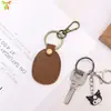 Porta Tarjeta de Acceso Llavero de Cuero PU en Stock Transfronterizo, Colgante para Bolso Sensor de Inducción Forma de Gota de Agua, Llavero de Coche para Control de Acceso