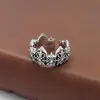 Atacado Novo Prata Esterlina 925 Design Coroa Moldura Estilo Medieval Anel de Prata Esterlina Velho Feito à Mão Personalizado Seiko