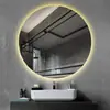 Proyecto Hotelero Espejo de Baño Redondo Inteligente Montado en Pared Pantalla Táctil Iluminada con LED Espejo de Maquillaje Antivaho Espejo Redondo de Baño