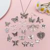 Mariposa Plateada Antigua Aleatoria Animal Aleación Joyería Accesorios Set Mixto Pulsera DIY Collar Colgante Transfronterizo