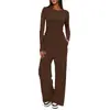Traje informal asimétrico de diseño cruzado europeo y americano al por mayor para mujer, temporada primavera/otoño 2026, pantalones de pierna ancha de manga larga, adecuado para múltiples ocasiones
