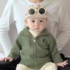 Conjunto de Suéter para Bebé Otoño e Invierno Estilo Coreano Cardigan Suave Tejido para Bebé Pantalones Rectos Casuales Versátiles Conjunto para Salir