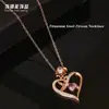 Collar con Colgante de Corazón de Acero de Titanio Dorado para Mujer, No se Desvanece, Lujo Ligero, Joyería de Cadena para Clavícula con Circonitas de Alta Gama