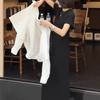 25122 belleza grande yiyuan 2025 primavera nuevo versión coreana de manga corta vestido largo camisa abrigo estilo extranjero mujeres