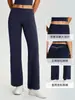 Pantalones de yoga rectos con sensación de nube para mujer, holgados y transpirables, pantalones largos de cintura alta, pantalones deportivos casuales de pierna ancha para exteriores, fitness 62312