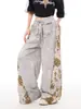Pantalones Casuales Rectos con Estampado de Diseño Americano High Street 2026 para Hombres y Mujeres Verano Nueva Moda Pantalones de Guadaña Adelgazantes