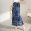 Elegante y Estilosa Falda de Encaje con Estampado Patchwork para Mujer, Verano 2026 Nueva Falda de Cintura Alta Adelgazante Fluida de Corte A Tendencia