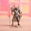 Guerrero Toro de Latón Puro con Armadura, Guerrero Cabeza de Toro Dorada, Rey Demonio Toro, Adorno Artesanal Decorativo Vintage para Escritorio Mascota de Té
