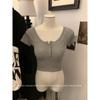 ¡Ni menos! Camisa de Mujer Pure Spice Girl con Cuello Abotonado Manga Corta Ajustada Slim-fit de Cintura Alta