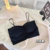 Sujetador de una pieza sin sujetador con almohadilla para el pecho, camisola sin aro, camiseta interior de tubo pequeño para mujer, base ajustable con tiras para los hombros.