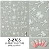 Nuevas pegatinas para uñas Redanco 5D con relieve, diseño de lazo, calcomanías adhesivas tridimensionales para uñas, venta al por mayor, Z-2785