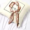 Bufanda de seda para mujer primavera y otoño estilo coreano Corea del Sur bufanda con cinturón de cinta puntiaguda de longitud media banda para el pelo de verano bufanda de moda