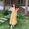 Vestido de Verano de Lunares Estilo Francés Vintage Talla Grande para Mujer, Vestido Largo Casual y Elegante de Cintura Alta
