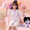 Pijamas para Niñas Verano Algodón Nube para Niños Manga Corta Delgadas Niñitas Niños Grandes Verano Conjunto de Ropa para el Hogar