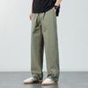Pantalones Casuales de Algodón Estilo Japonés Haozhi para Hombre Verano 2025 Sueltos Versátiles Simples de Color Sólido Rectos Largos