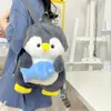 Mochila de Pinguim para Meninas Dropshipping, Fofa Boneca Pinguim de Pelúcia Mochila Escolar, Bolsa de Desenho Animado