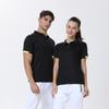 Camisa polo de manga curta com lapela 125g, verão, trabalho, fenda, algodão, confortável, respirável, casual, comum, cor sólida