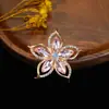 Broche Japonês e Coreano de Moda Transfronteiriço de Luxo para Mulheres, Fivela de Lenço com Strass, Fivela Anti-Exposição, Broche de Lapela de Cristal, Acessórios para Terno
