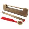 Cerradura de latón puro estilo antiguo estilo chino engrosada, cerradura de puerta de gabinete retro antigua, caja de caja, candado abierto en forma de cruz, cerradura de cobre